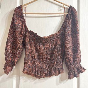 Urban outfitters smocked poof sleeves